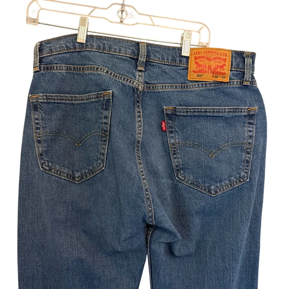 Levis 505 Regular Fit Jeans Mens 32x29 Medium Wash Blue Straight‎ Leg 00505-3171